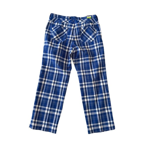 IZOD Perform X Golf Blue White Plaid Slim Pants Size 38 X 32 NEW NWT - Picture 2 of 7